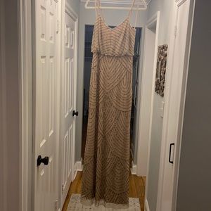 Adrianna Papell Art Deco Blouson Beaded Gown